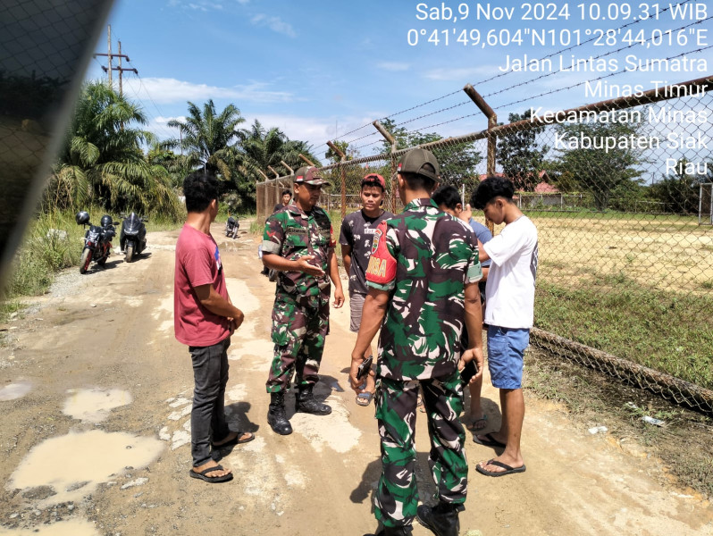 Babinsa Koramil 03/Minas Jaga Ketat OVN di Wilayah PT PHR, Situasi Aman Terkendali