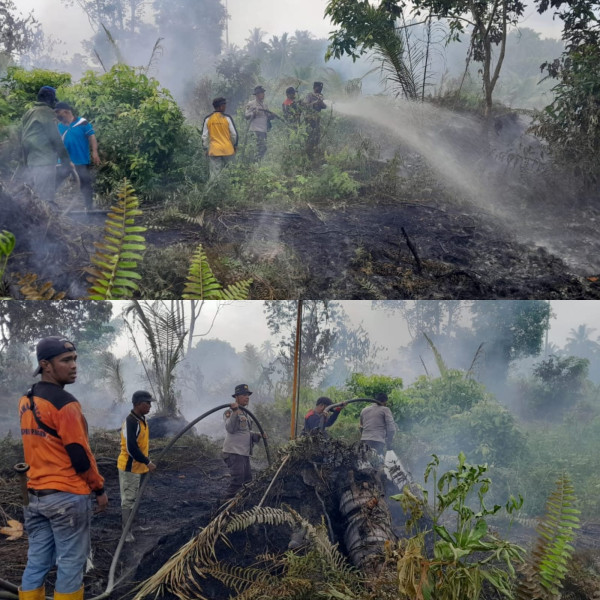 Banyak Titik Api Padam, Tim Gabungan Polsek Kuala Kampar Lakukan Pendinginan