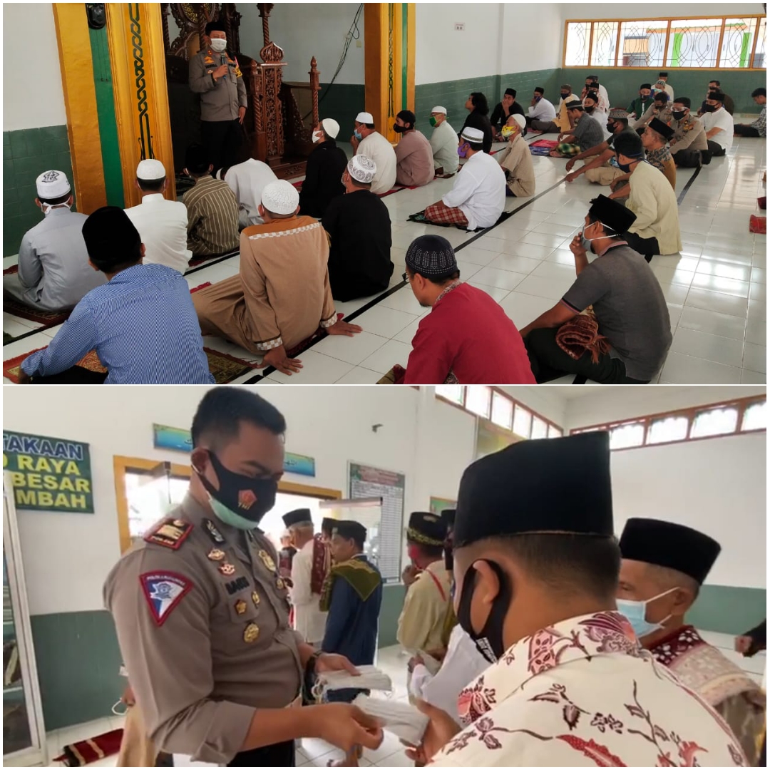 Kapolres Rohul Tak Bosan Himbau Para Jama'ah Untuk Tetap Patuhi Protokol Kesehatan