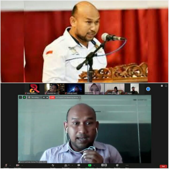 Diskusi Virtual Webinar Komunitas Riau Berbudaya Amril : Media Berperan Membantu  Membangun Papua