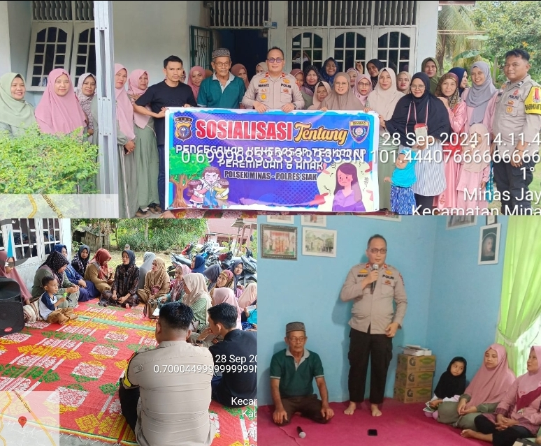 Kapolsek Minas Sambangi Ibu-ibu Pengajian, Sosialisasi Cegah Kekerasan Terhadap Perempuan & Anak