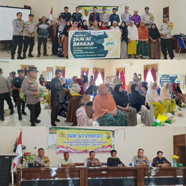 Kapolsek Siak Hulu Berikan Sentuhan Terakhir,  Jalankan Jum'at Berkah dan Dengarkan Curhat Masyarakat Jelang Sertijab