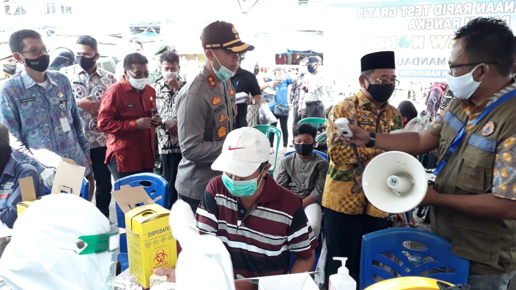 Plh.Bupati Bengkalis & Kapolres Bengkalis Ikuti Acara Rapid Test Masal di Mandau