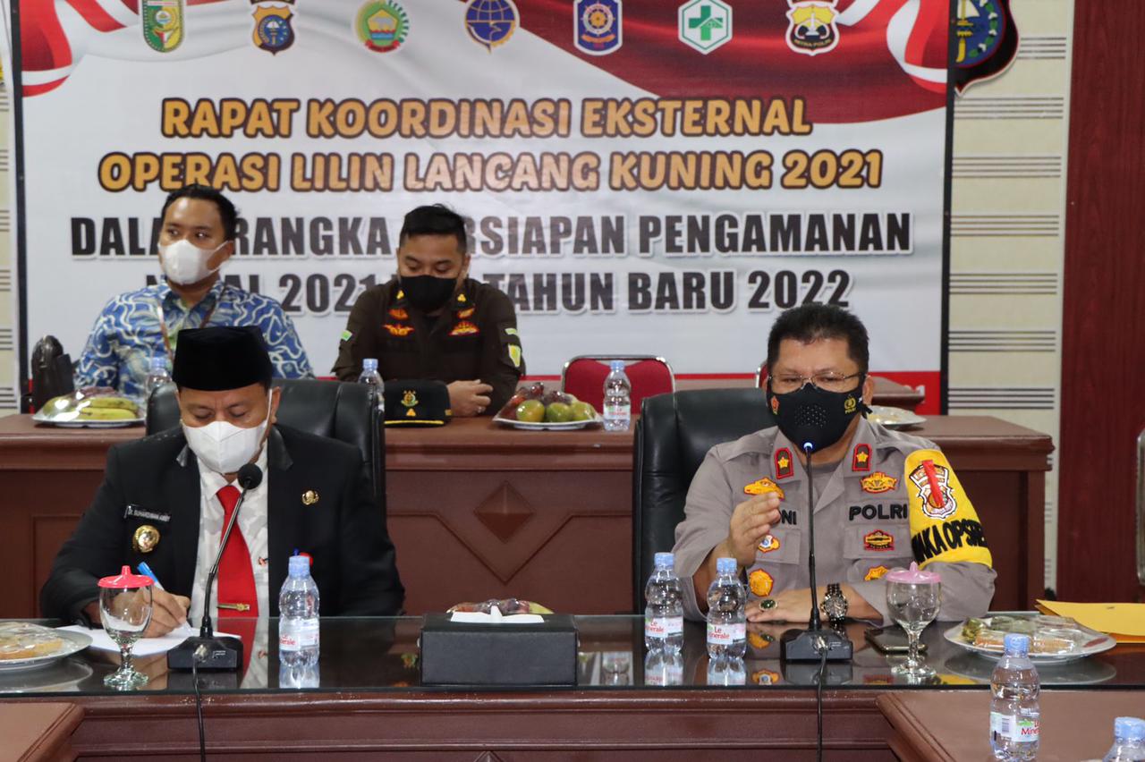 Waka Polres Kuansing Pimpin Rapat Koordinasi  Ekternal terkait Operasi Lilin Lancang Kuning 2021