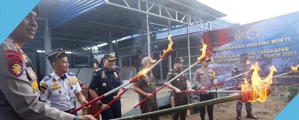 Pemusnahan Masal Rokok Ilegal di Tembilahan, Kerugian Negara Capai Ratusan Juta