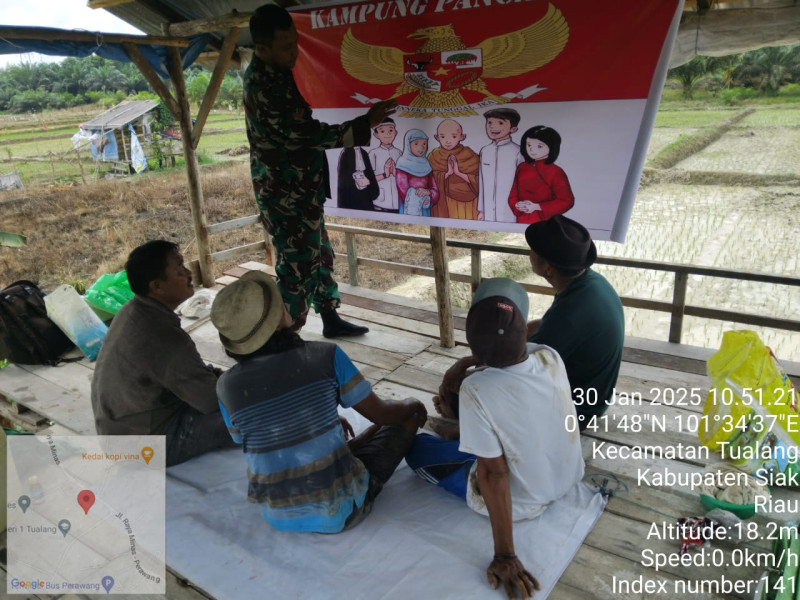 Kopda Gunariadi Aktif Sosialisasi Nilai-Nilai Pancasila di Wilayah Kp Perawang Barat