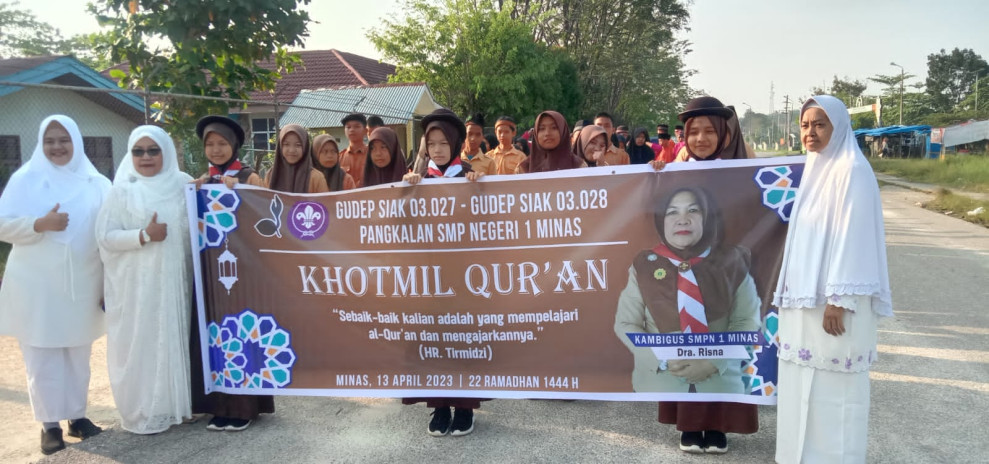 Gudep SMP N 1 Minas Laksanakan Khatam Al-Qur'an Mewujudkan Generasi Cinta Al-Qur'an & Santuni Anak Yatim