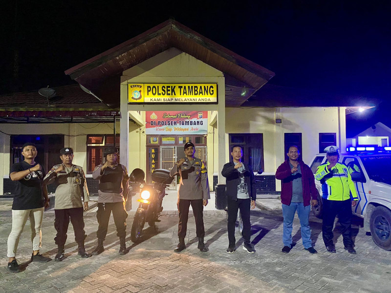 Polsek Tambang Gelar Apel Malam Persiapan Patroli Gabungan Skala Besar