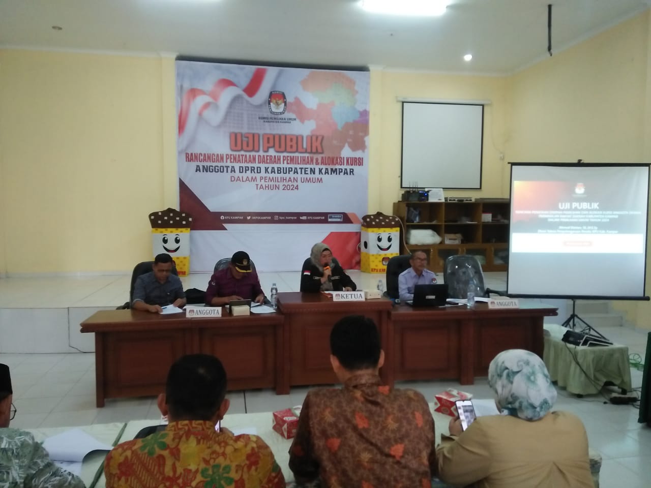 KPUD Kabupaten Kampar Gelar Uji Publik Rancangan Penataan Dapil dan Alokasi Kursi Pemilu 2024