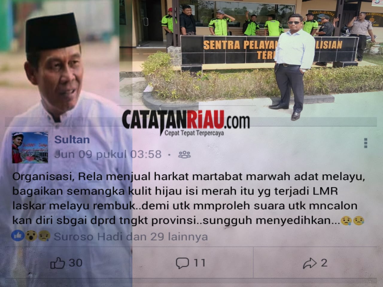Diduga Tebar Kebencian Melalui  FB, Akun Ini Dipolisikan Oleh Laskar Melayu Rembuk