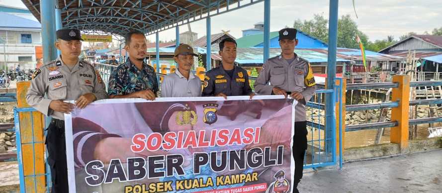 Polsek Kuala Kampar  Monev & Sosialisasi  Satgas Saber Pungli di Pelabuhan