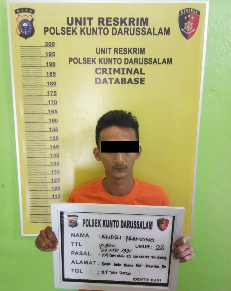 Pelaku Dugaan Tindak Pidana Narkotika Jenis Shabu Di Amankan Polsek Kunto Darussalam
