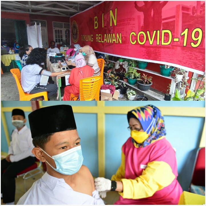 BIN Daerah Riau Vaksin Santri Pondok Pesantren dan Door to Door Masyarakat