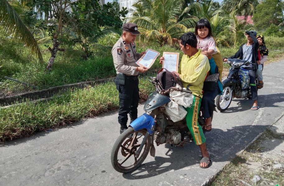 Cuaca Panas Ekstrem, Polsek Kuala Kampar Tingkatkan Cegah Karhutla  