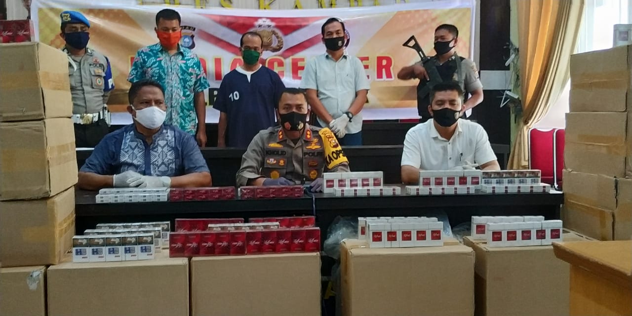 Polres Kampar Tangkap Tersangka Kepemilikan dan Peredaran Rokok illegal Tanpa Cukai