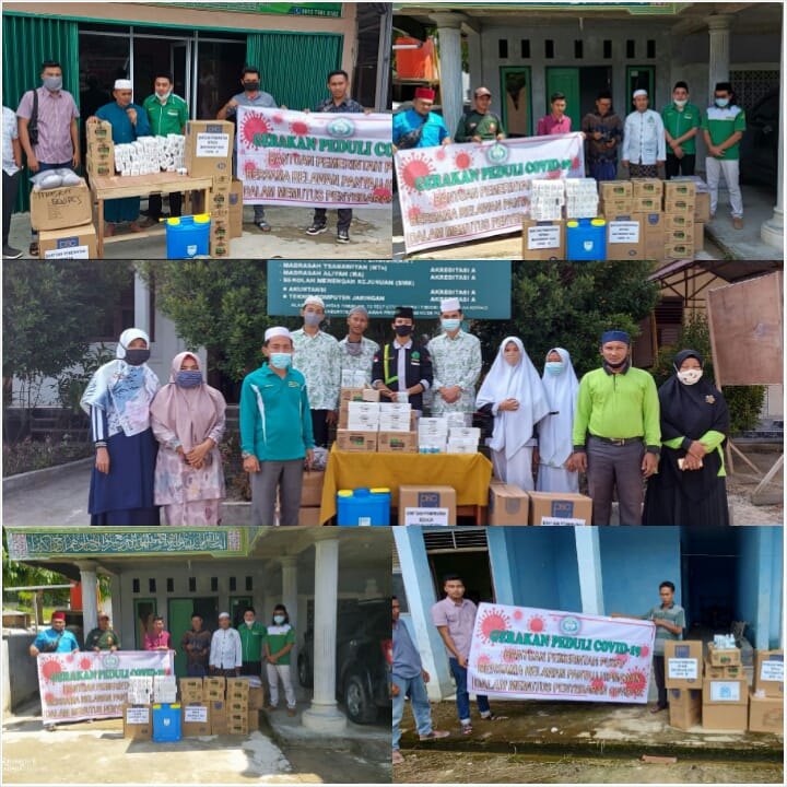 GP Ansor dan Hipmawan Distribusikan Alat Prokes Cegah COVID-19 Ke Ponpes Pelalawan