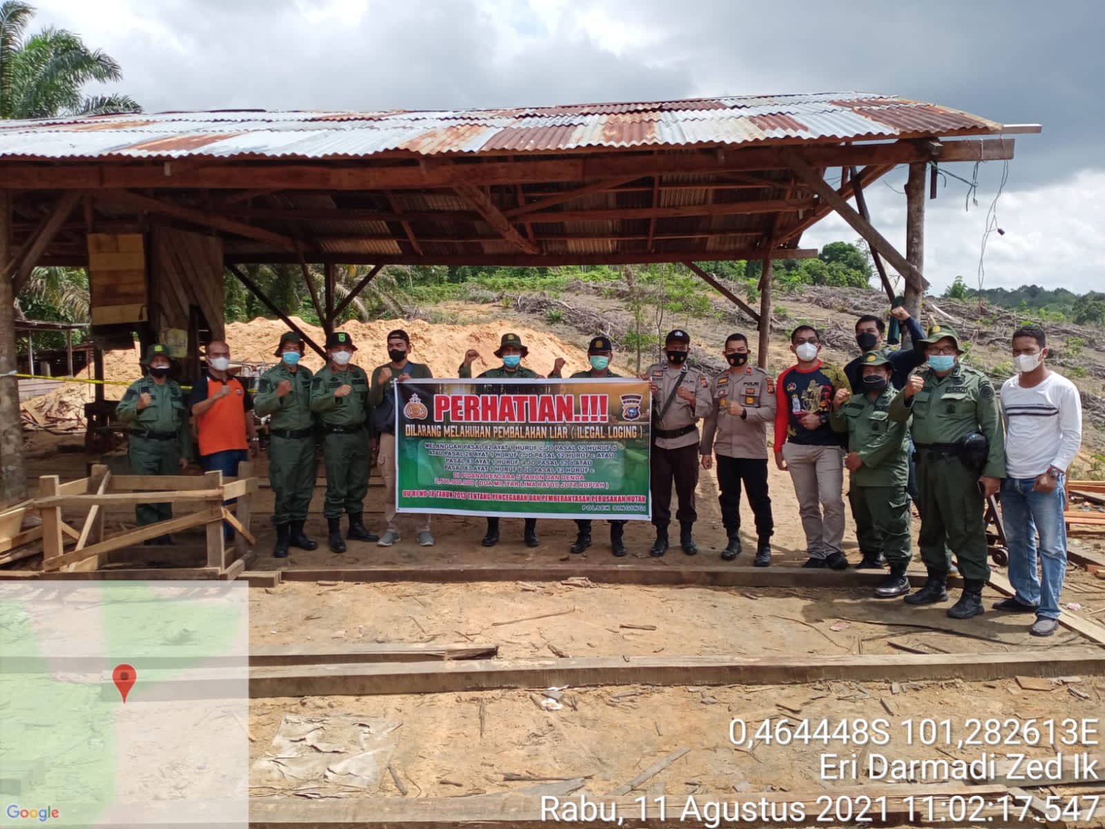 Polres Kuansing & DLHK Riau Tertibkan Aktivitas Ilegal Logging di Desa Pangkalan Indarung