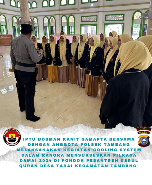 Cooling System Pemilu Damai. Kapolsek Tambang Kunjungi Pondok Pesantren Darul Qur'an