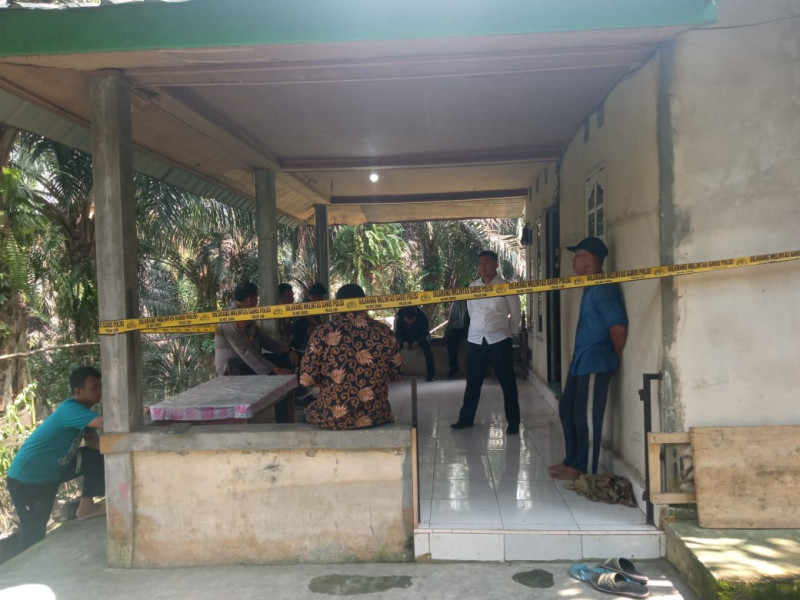 Polsek Siak Hulu Olah TKP Kasus Pembunuhan di Kebun Sawit