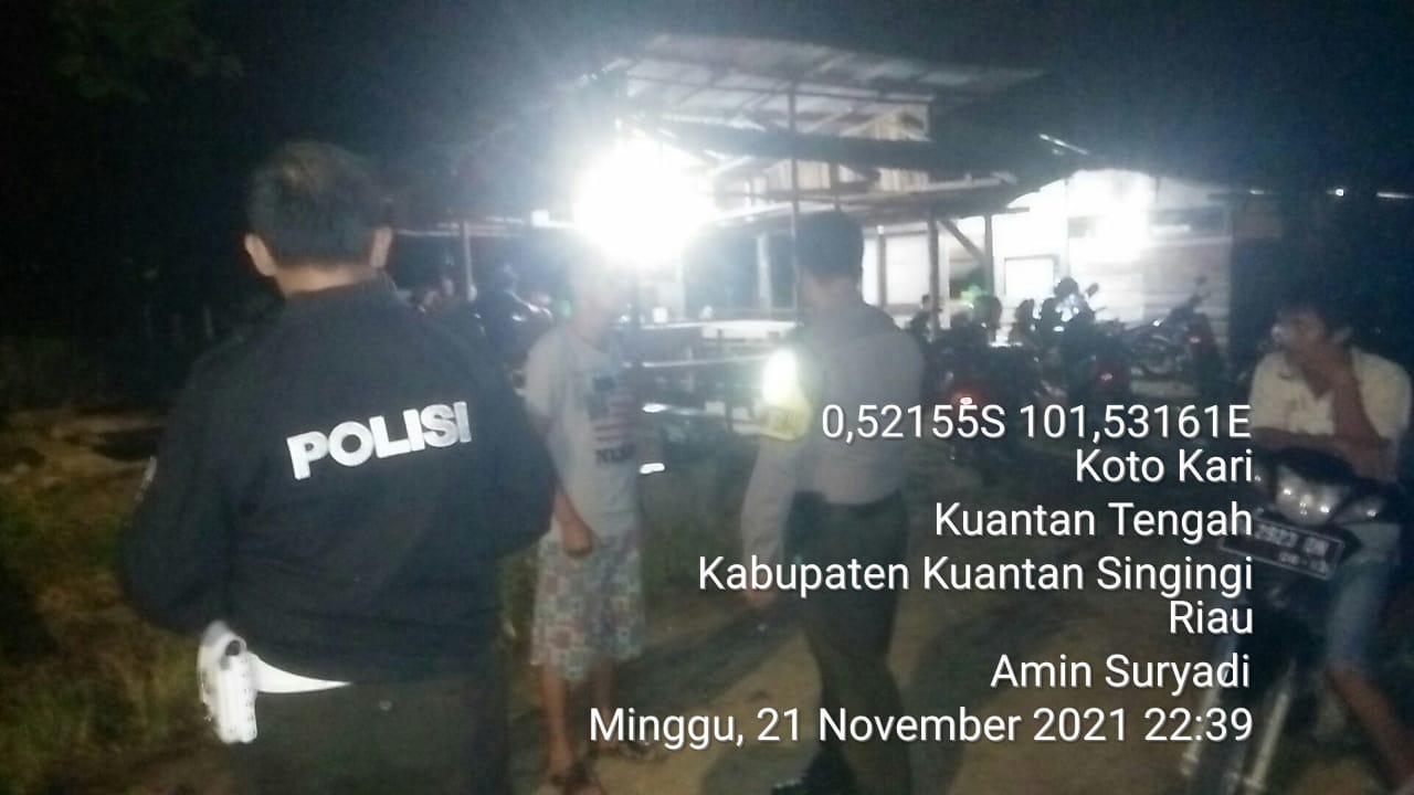 Patroli Harkamtibmas,Polsek Kuantan Tengah himbau Pemilik Tempat Hiburan malam tutup pukul 21.00 wib