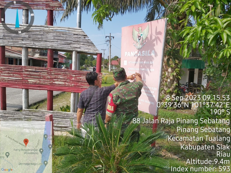 Giat Komsos, Serda Deddy.H Tanpa Lelah Sosialisasikan Nilai-nilai Pancasila Kepada Warga Binaannya di Pinang Sebatang