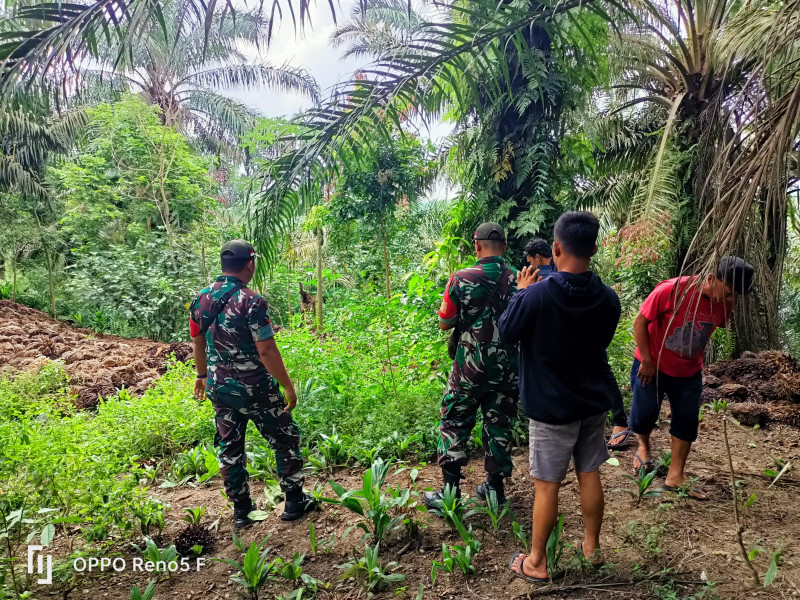 Kopda AKP Hutagalung Lakukan Giat Patroli Karhutla Dengan Warga Di Kampung Minas Barat