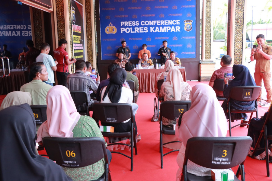 Polres Kampar Berhasil Ungkap Kasus Curanmor, Amankan 13 Sepeda Motor dan 1 Tersangka