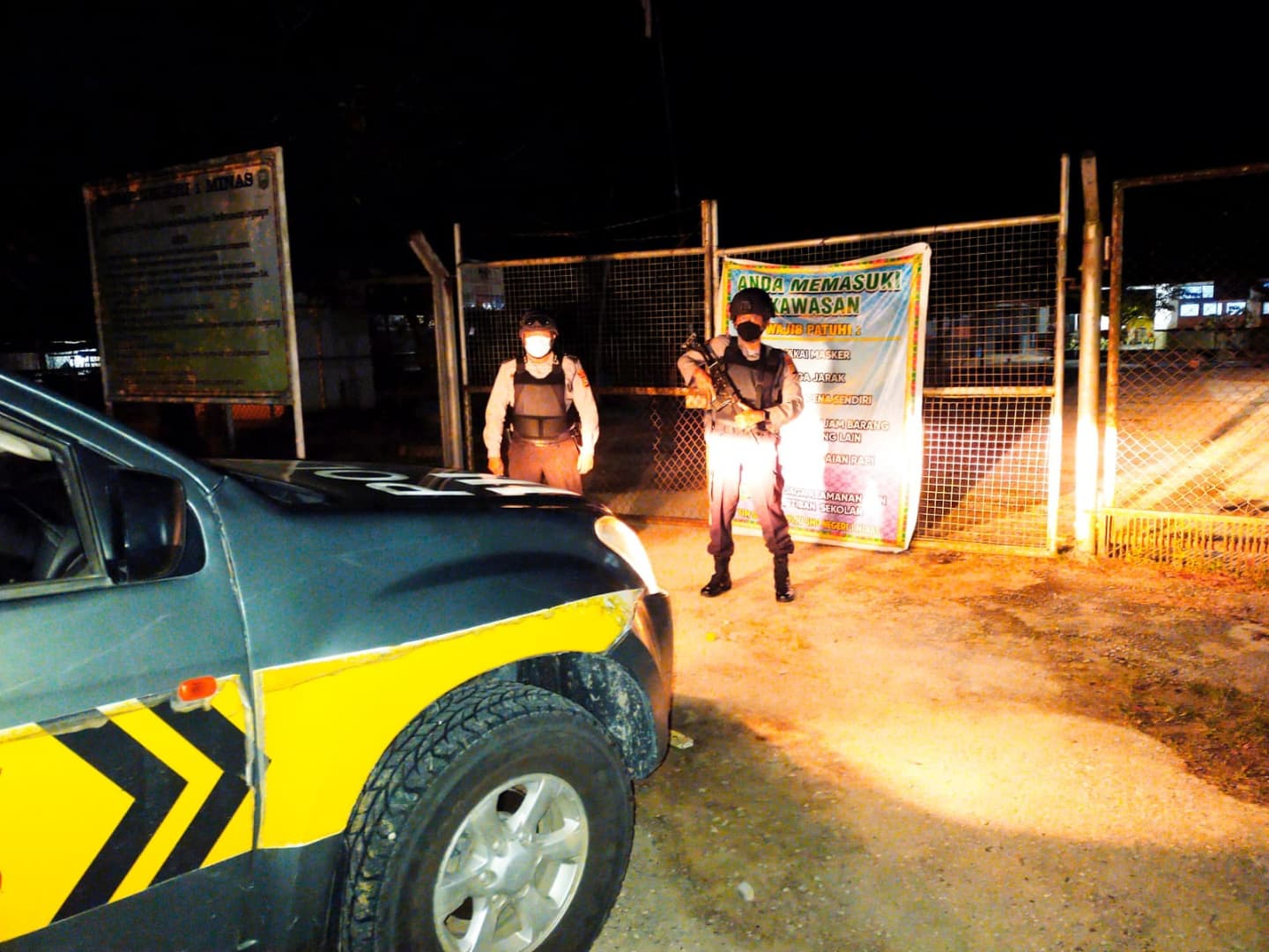 Polsek Minas Tingkatkan Giat Patroli Malam, Cegah Kriminalitas & Tegakkan Prokes 5M