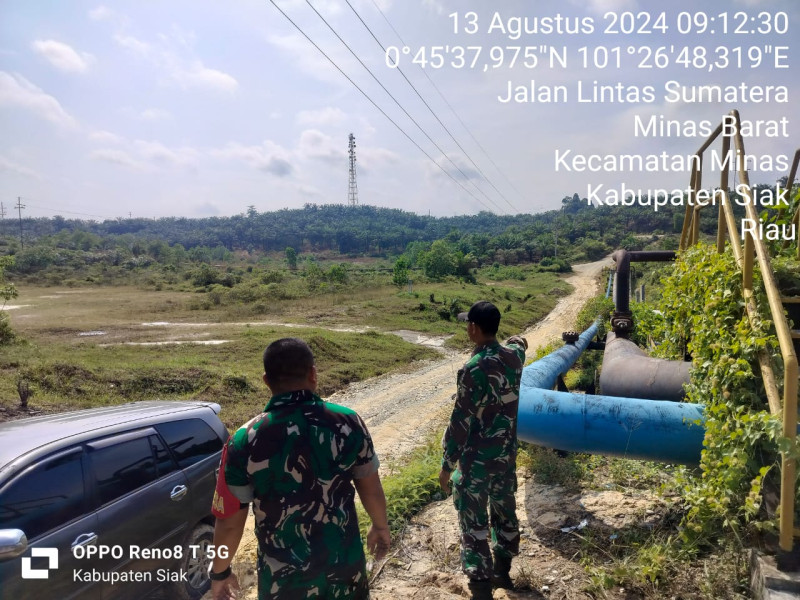 Penguatan Binter SKK Migas Pada Area Kerja PT BSP di Kampung Minas Barat, Serda Mayus & Kopda AKP Hutagalung Giat Patroli Serta Komsos