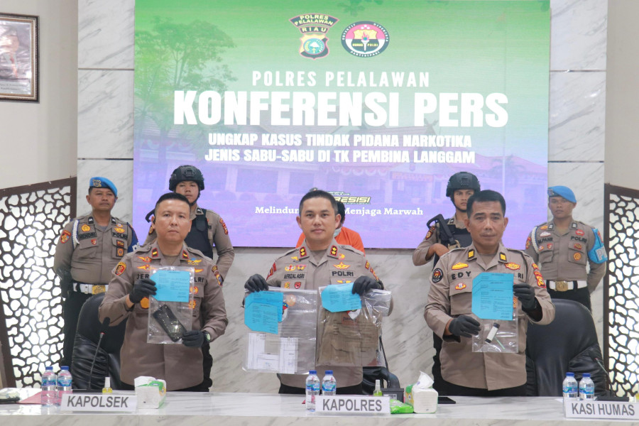Polres Pelalawan Ungkap Peredaran Sabu di Langgam, Terkait Temuan Bong di TK Negeri
