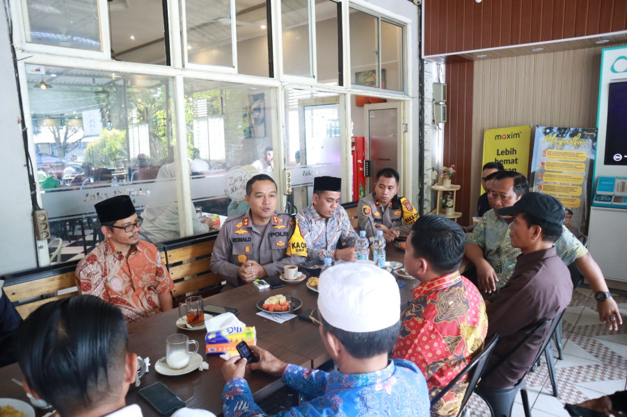 Koordinasi Persiapan Debat Publik, Kapolres Coffee Morning Bersama KPU, Bawaslu dan Tim Pemenang Paslon