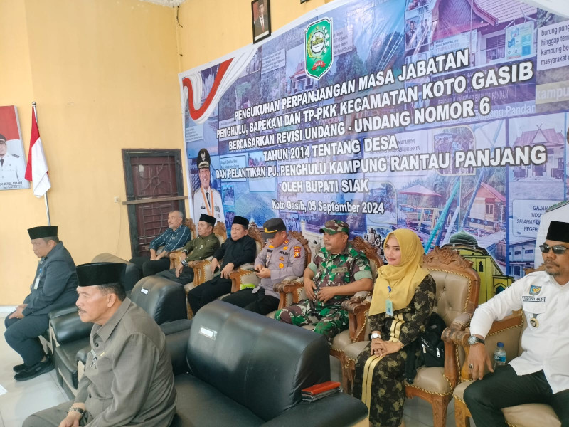 Danramil Perawang Melalui Danpos Koto Gasib Hadiri Pelantikan PJ Kampung Dan Pengukuhan Perpanjangan Masa Jabatan Penghulu Dan TP-PPK, Bapekam