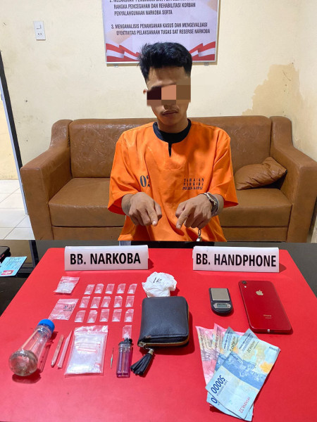 Pengedar Narkoba di Desa Koto Tuo Tidak Berkutik Saat Ditangkap Satnarkoba Polres Kampar
