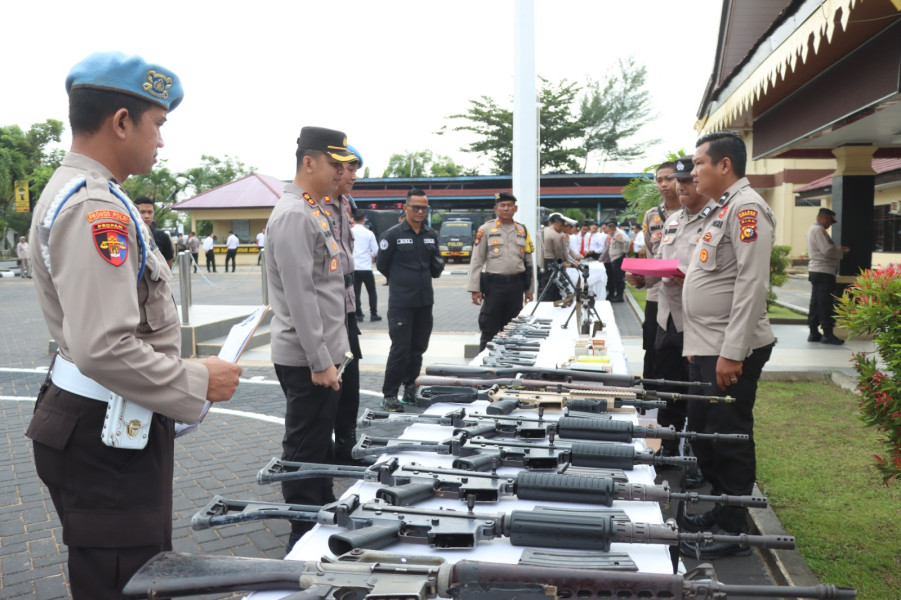 Pengecekan Senjata Api Polres Inhu, Meningkatkan Keamanan dan Kedisiplinan