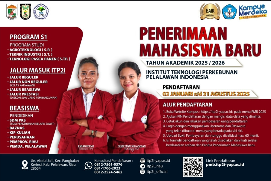 ITP2I Buka Pendaftaran Jalur Prestasi 2025 Dengan Diskon Uang Pembangunan 50%!