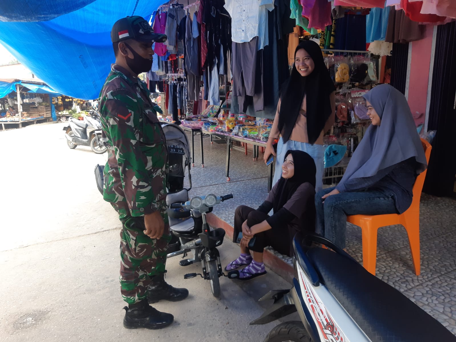 Antisipasi COVID-19, Kopda S Sembiring Continue Gakplin Rutin di Pasar Tradisional Kecamatan Minas