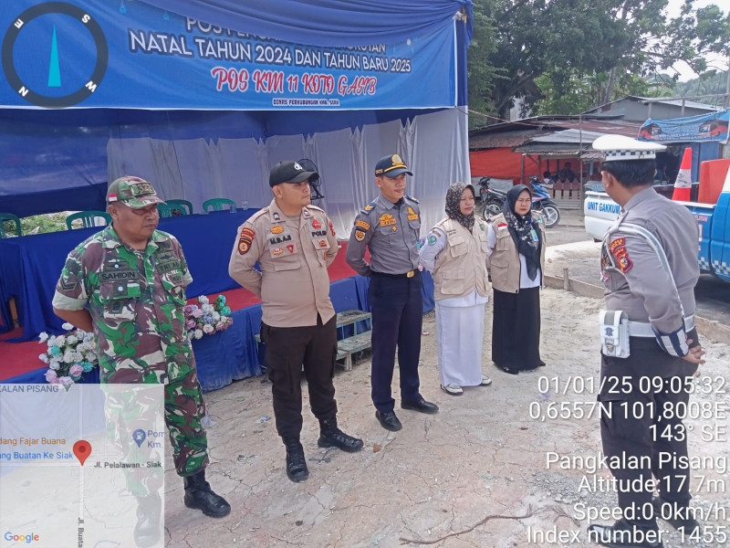 Personel Koramil 04/Perawang Rutin Ikut Pengamanan Nataru, Di Pos Pam Koto Gasib