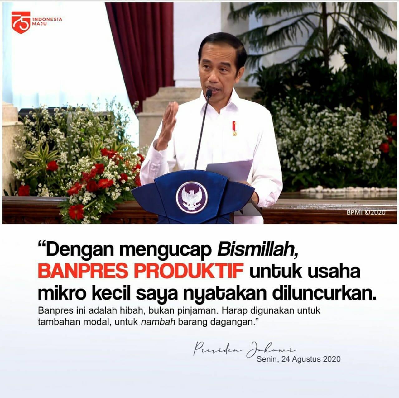 Banpres Produktif Untuk UMKM Telah Di Luncurkan Oleh Presiden Joko Widodo
