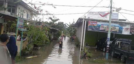 Diguyur Hujan Beberapa Pekan, 3 Kampung Di Kecamatan Tualang Kembali Terendam Banjir