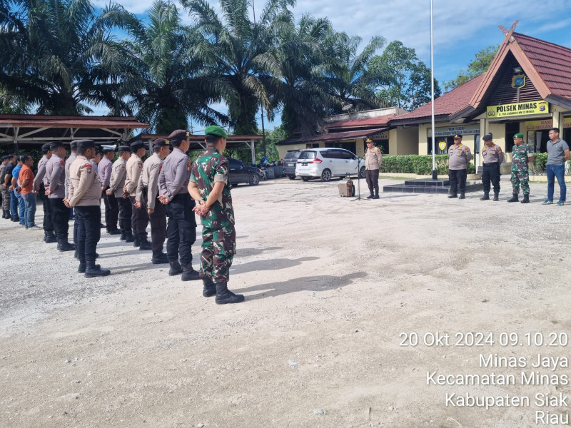 Amankan Pelantikan Presiden, Koramil 03/Minas Ikuti Apel Kesiapsiagaan dan Coffee Morning