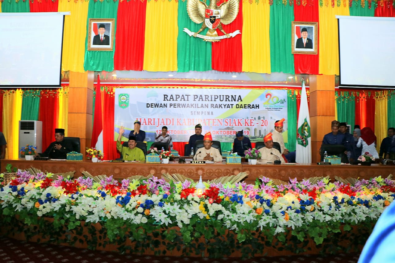 Rapat Paripurna DPRD Siak Dalam Rangka HUT kabupaten Siak Ke 20 Tahun
