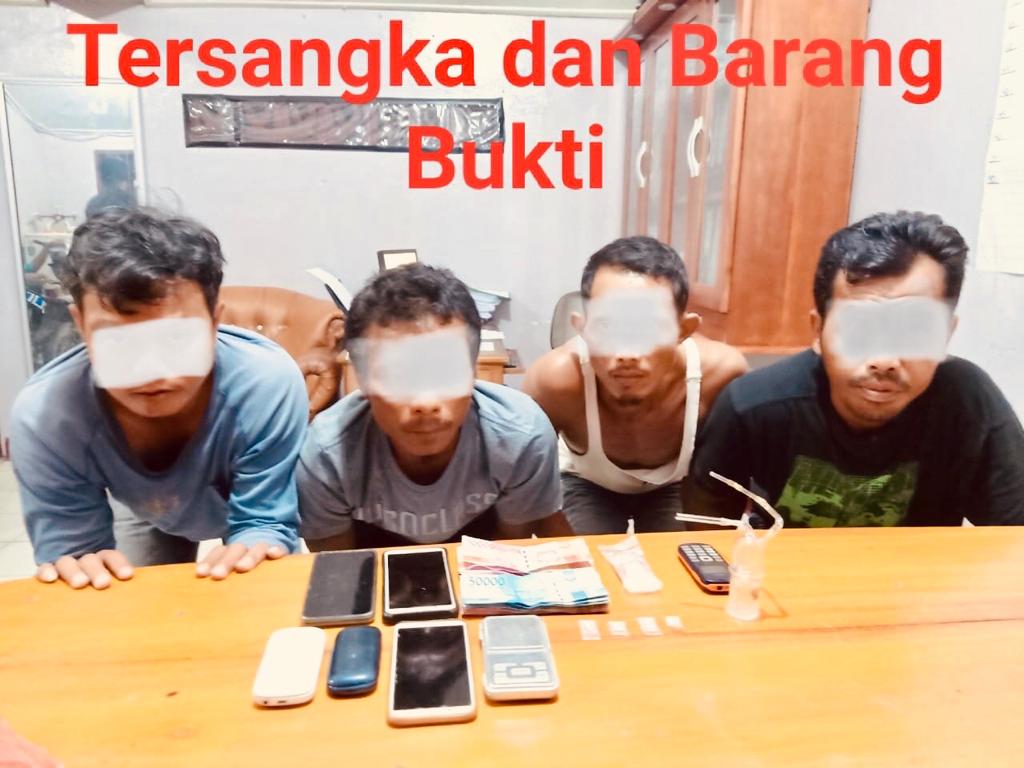 Team Gabungan Polres Bengkalis & Polsek Mandau Ringkus 4 Orang Diduga Pengedar Shabu
