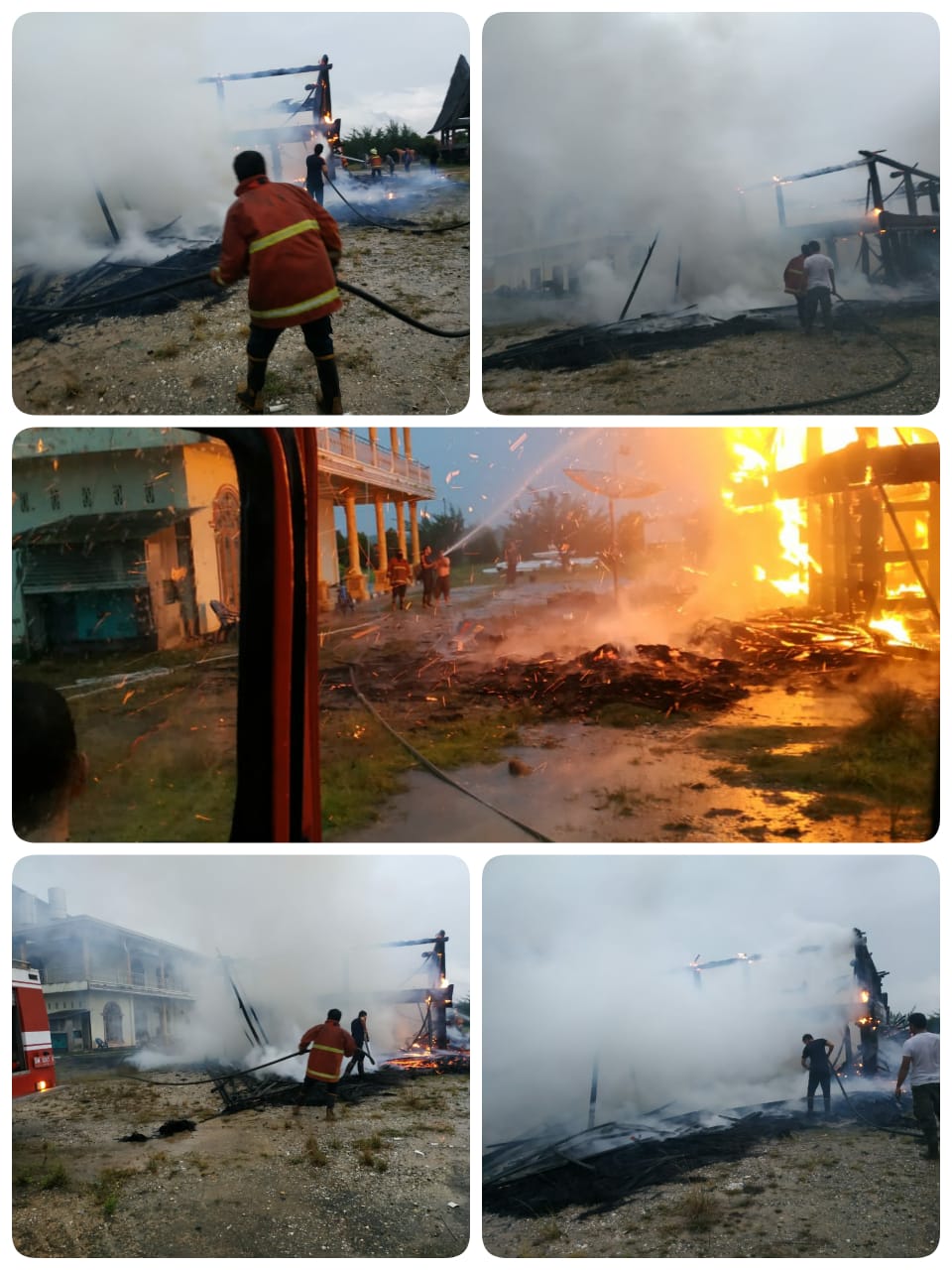 Sijago Merah Mengamuk, Satu Unit Bangunan Bernuansa Adat Batak Hangus Terbakar