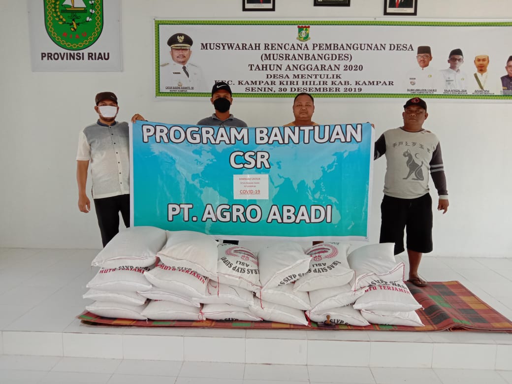 Pemerintah Desa Mentulik Kampar, Gandeng PT Agro Abadi Untuk Bantu Janda