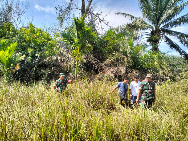 Bersama Tim Serta Warga Binaan, Serda Holmes Pasaribu Patroli Karlahut Rutin Di Kampung Muara Kelantan
