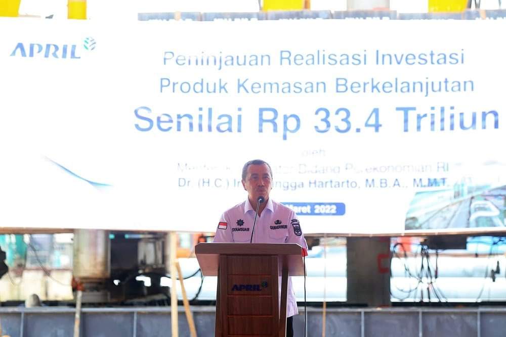Investasi Riau Peringkat Pertama Sumatra,  Gubri : APRIL Group Sumbangsih Terbesar