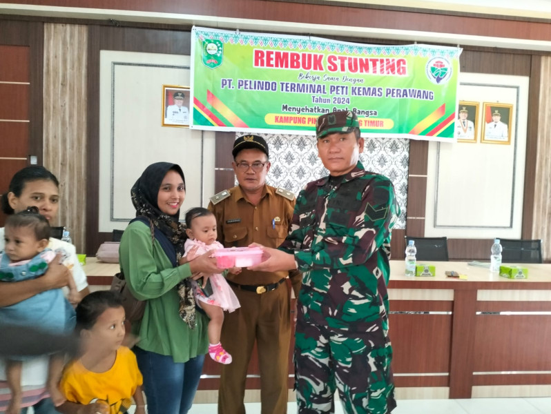 Babinsa Koramil 04/Perawang Hadiri Rembuk Penangangan Stunting di Kampung Pinang Sebatang Timur