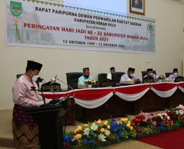 Peringati Hari Jadi Ke-22 Tahun 2021, DPRD Rokan Hulu Gelar Rapat Paripurna Istimewa