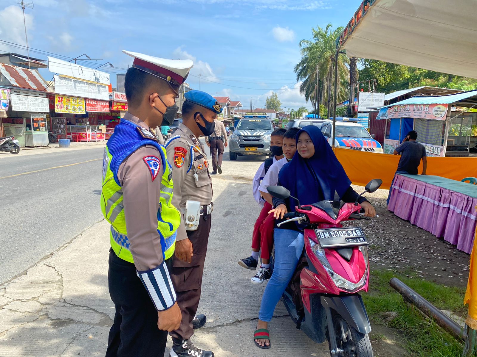 Polsek Minas Lakukan Giat Yustisi, Berikut Ini Jumlah Warga Yang Didapati Tak Pakai Masker Diluaran