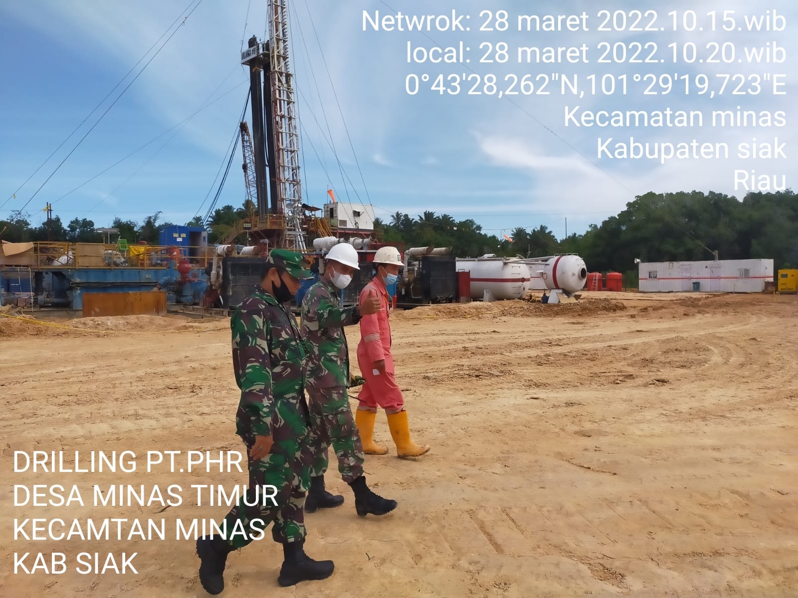 Tanpa Henti Sejumlah Babinsa Koramil 03/Minas Lakukan Pengamanan OVN Dengan Patroli Drilling